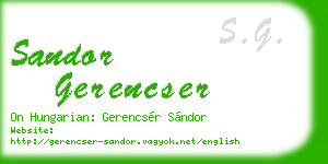 sandor gerencser business card