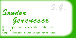 sandor gerencser business card